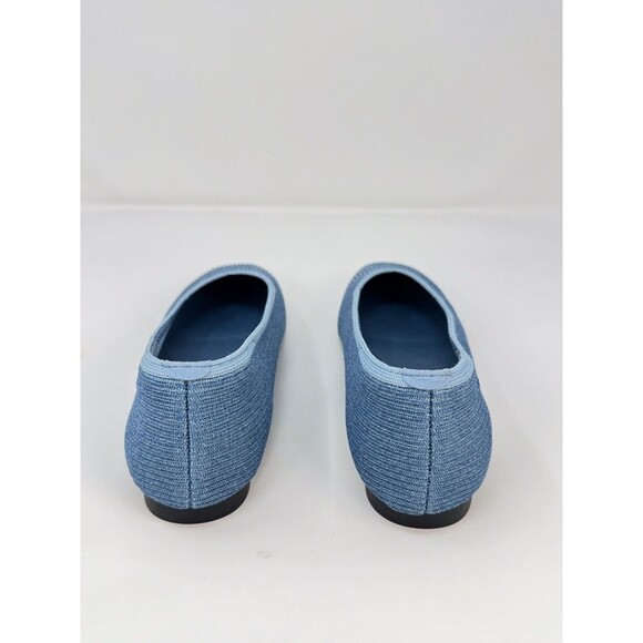 Vivaia Margot 2.0 Womens Ballet Flats Denim Blue Square V Cut Slip On 37.5 US 7 - Picture 6 of 9